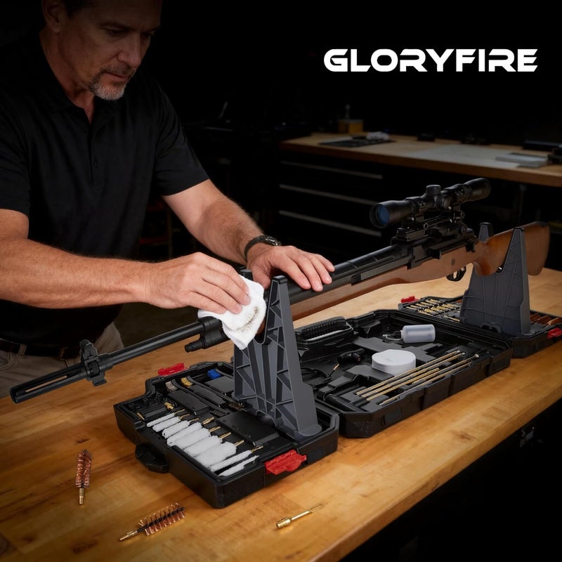 GLORYFIRE Elite Gun Cleaning Kit Universal Gun Cleaner for Shotgun, Pistol with Plastic Gun Holder, Reinforced and Lengthened Rods and Steel Wire, Gifts for Men, Dad, Husband - Image 4
